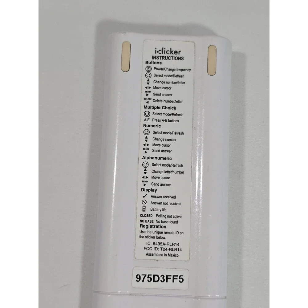 iClicker 2 Student Remote Classroom Response Control Multiple Choice READ